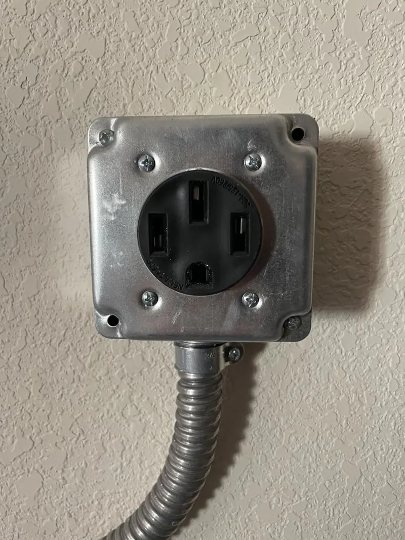 NEMA 14-50 outlet installed for Electrical Panel Upgrade in Leoni